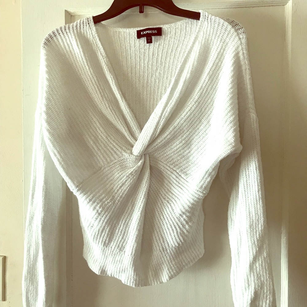 Express twist crop top sweater